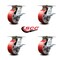 Service Caster 5 Inch Heavy Duty Red Poly on Cast Iron Caster Set with Ball Bearing and Brake SCC-35S520-PUB-RS-SLB-4 - alternate 6